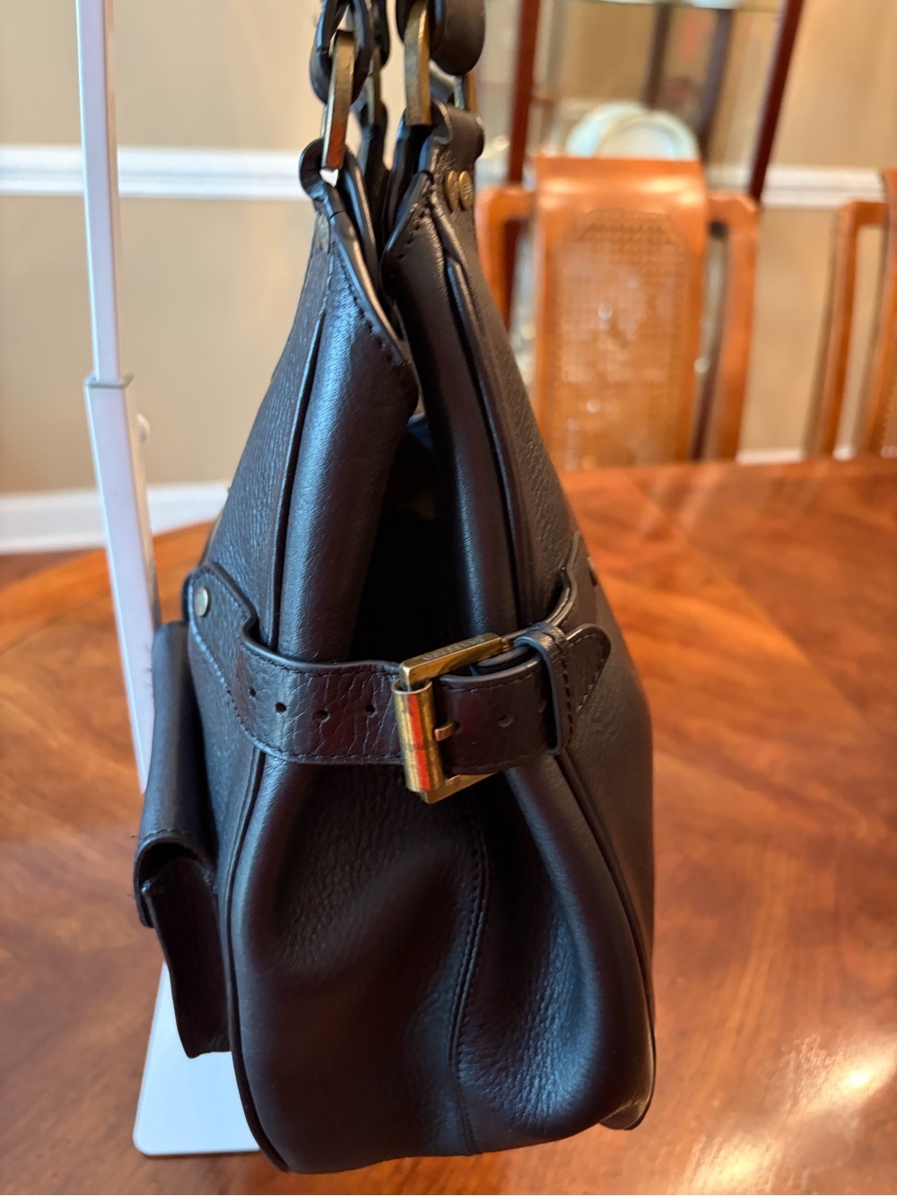 Mulberry Classic Black Leather in “Annie” Hobo Style Bag in EUC - Picture 5 of 13